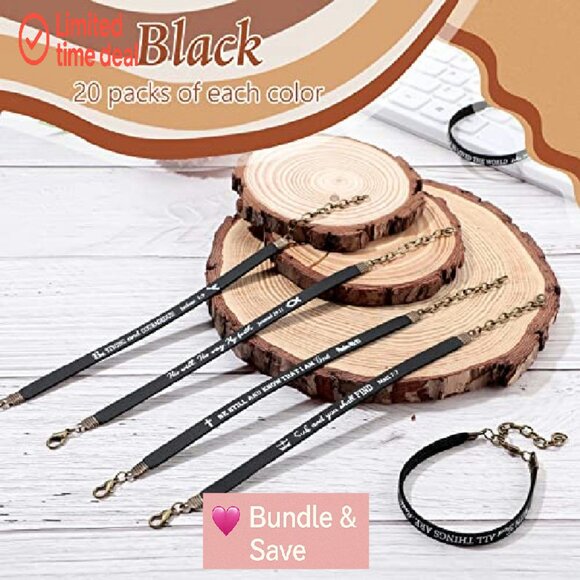 20 Inspirational Leather Bible Verse Bracelets Adjustable Unisex - Picture 5 of 8